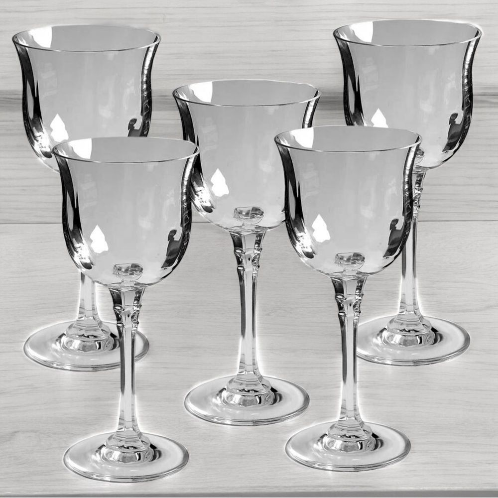 Mikasa Kensington T1000 Optic Paneled Tiered Stem Wine Glasses (5)